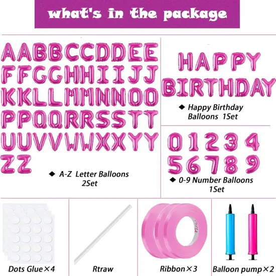 16 inch Personalized Alphabet Letters Foil Mylar Balloons (Hot pink) {2}