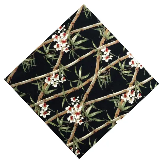 1 Yard Bamboo Branches with Flowers and Leaves Fabric Upholstery Fabric 100% Cotton 56-58 Inches Wide {4}