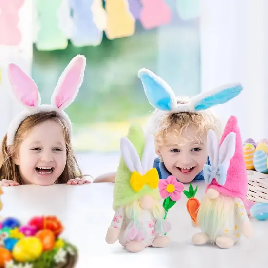 2pcs Easter Gnomes Spring Decorations Handmade Plush Easter Gnomes for Spring Tiered Tray Mantel Decoration for Home Party Decorations and Gifts {5}