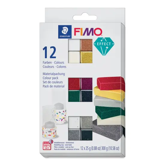 Staedtler Fimo Glitter Effect Polymer Clay - Assorted Colors, Set of 12 {1}