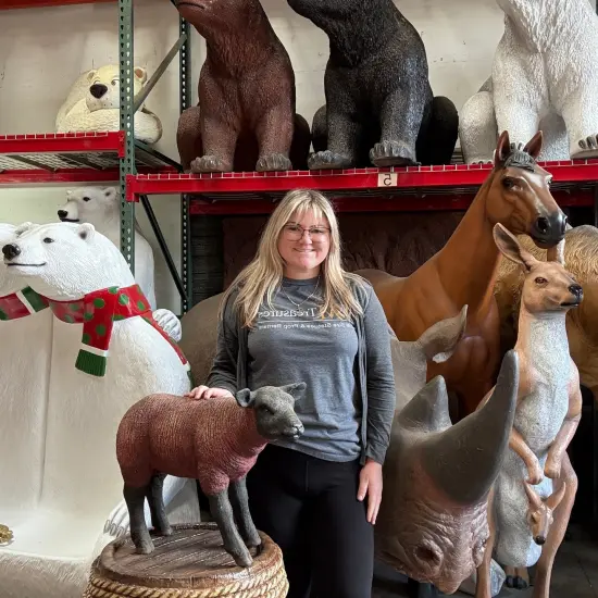 Brown Baby Texelaar Lamb Life Size Statue {3}