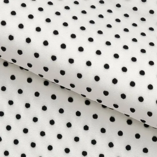 1 Yard Polka Dot Flocked Stretch Mesh Fabric 36" x 60" Length by Width Red {6}