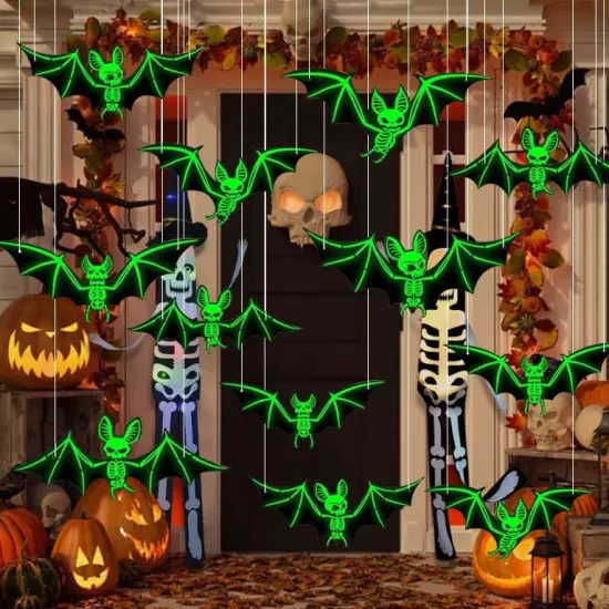 16 Pcs Outdoor Hanging Bats for Halloween {1}