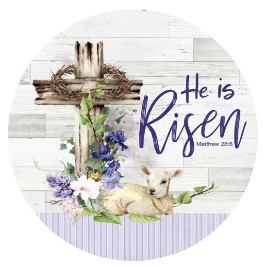 He Is Risen Easter Lamb Sign {2}