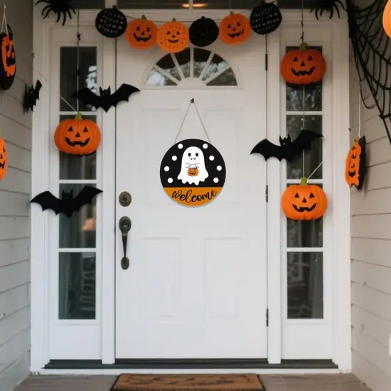 Halloween Decorations Door Hanging Sign - Cute Ghost {3}