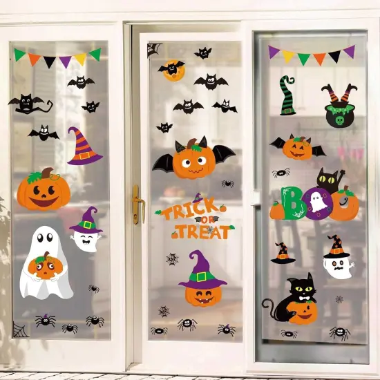 4 Sheets -Halloween Decorations Indoor Window Clings Decor {1}
