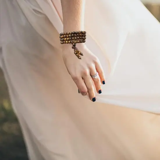 Jovivi Tibetan 6mm 8mm 108 Natural Tiger Eye Gemstone Beads Prayer Mala Bracelet Necklace {6}