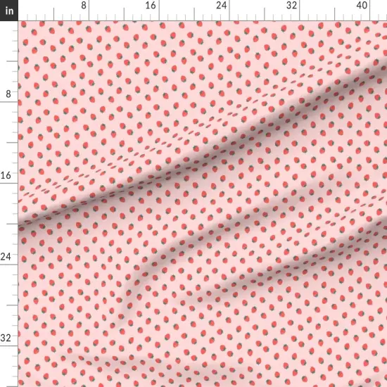 Various Fabrics by the Yard or Fat Quarter Little Strawberry Pink Summer Small Scale Whimsical Fruit Food Playful Cute Boho Baby Custom Printed Fabric by Spoonflower 16701132 {1}