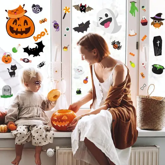 6 Sheet Window Clings - Cute Halloween Stickers and Decals for Kids {5}