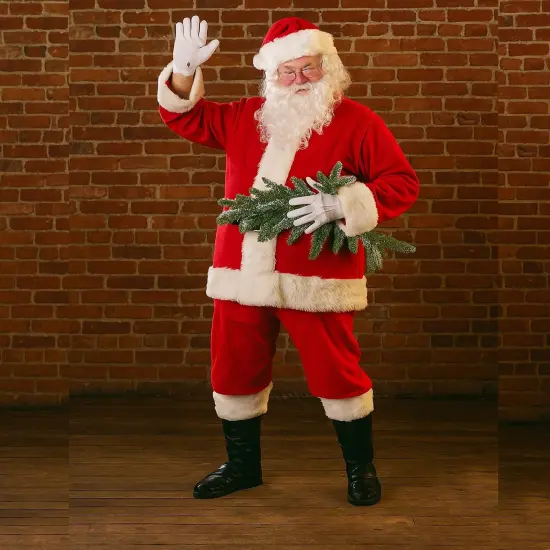 Plus Size Flannel Santa Suit Adult Costume Six Piece Set for Holiday Cheer {4}