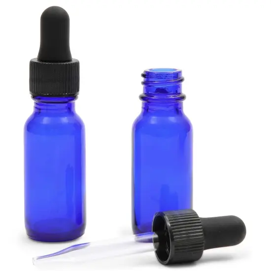 48 Count 1 oz Blue Glass Dropper Bottles and 6 Funnels (30 ml, 54 Pieces) {7}