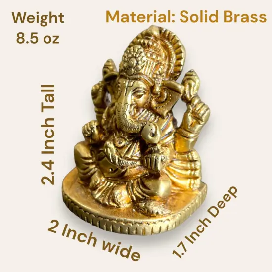 Ganesha Brass Idol, Altar, Deity, Ganesh Idol, Ganapati Idol, Ganesha Statue, Ganapati Idol, Diwali Gift {4}