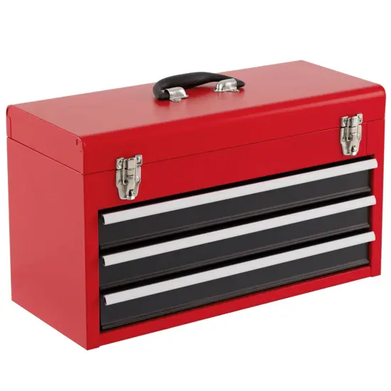 Costway Portable Tool Chest Box Storage Cabinet Garage Mechanic Organizer 3 Drawers Black/Red/Blue {10}