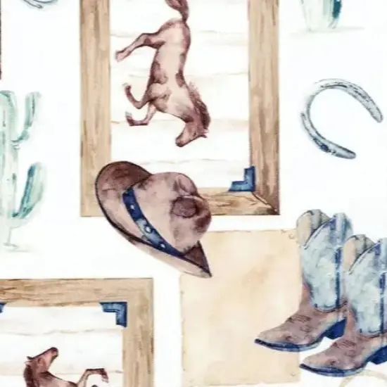 Multi Natural Old West Digital Cuddle Fabric per yard {1}