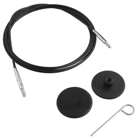 KnitPro Stainless Steel Fixed Cable W/Connectors 47"-W/Cable Key & 2 End Caps {1}