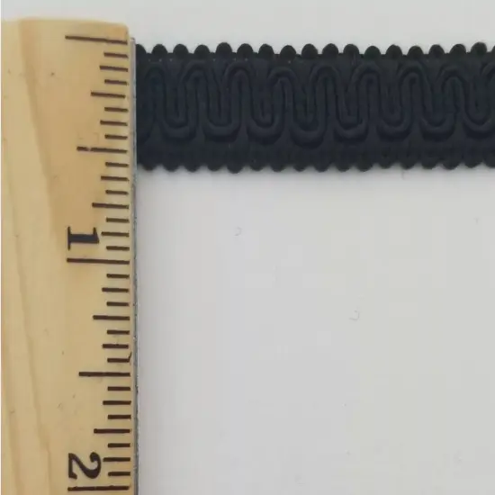 1/2" Scroll Braid Gimp w/ Backing - 12 Continuous Yards - Many Color Options! Black {2}