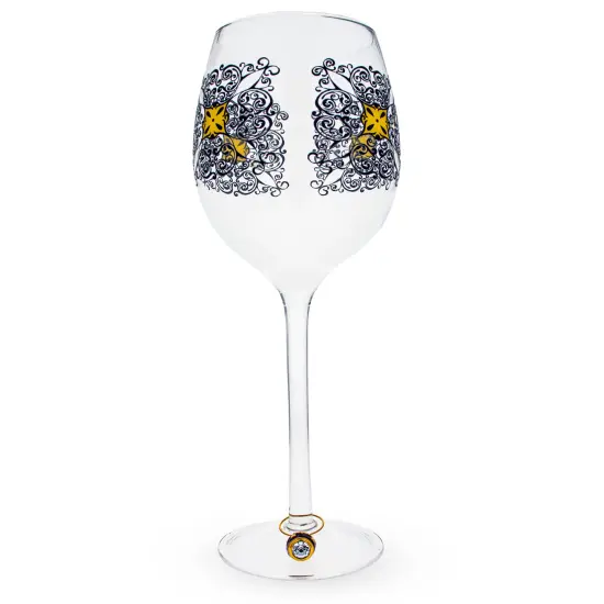 Purple Guilloche Royal Egg Wine Glass Charm {4}