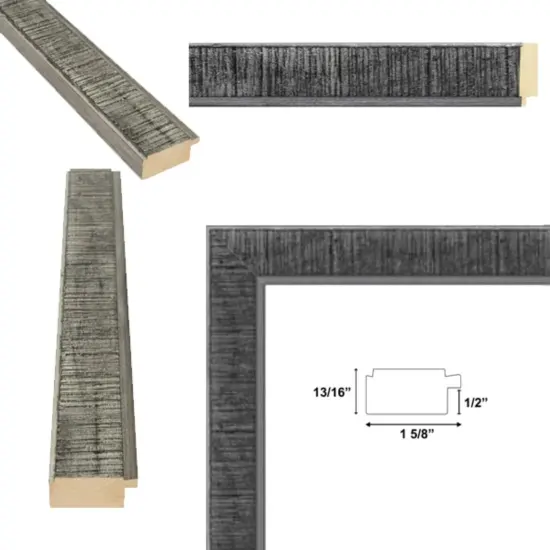 Rustic Wood Black Silver Picture Frame 36x36 frame {3}