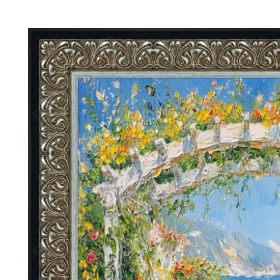 Floral Antique Silver With Black Lip Picture Frame 28x28 frame {2}