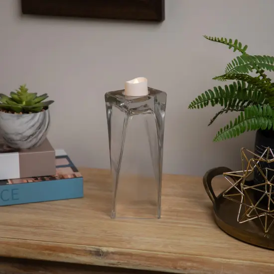 Northlight Twisted Dual Purpose Glass Candle Holder Vase - 7.75" Clear {4}