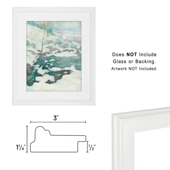 Cardinali Plein Aire Frame, White 5x7", 3 Pack - 3" Wide Moulding with Raised Edge -1/2" Rabbet Depth - Timeless Frame for Canvas - Made in USA {4}