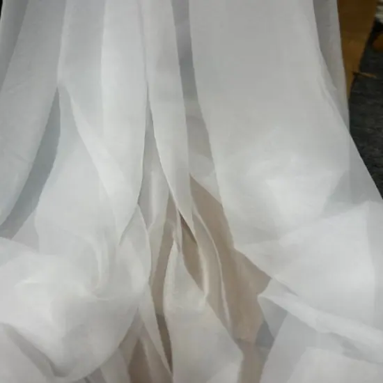1 Yard Sheer Voile Fabric 118-120&rdquo; Wide Lightweight Draping Material for Events White {1}