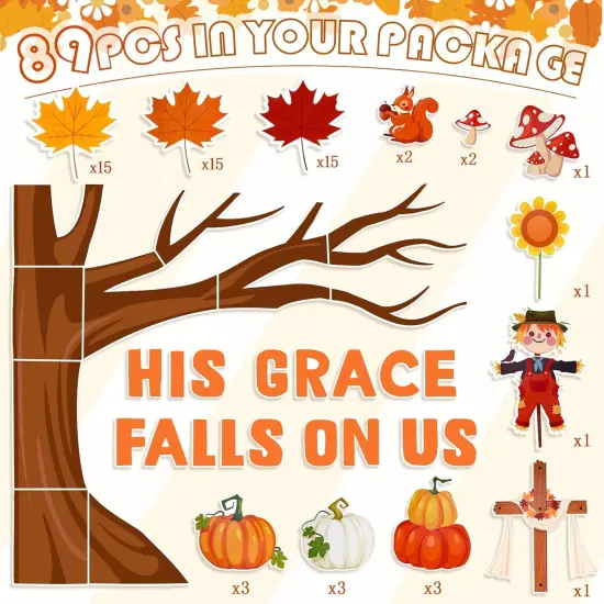 89PCS His Grace Falls on Us Christian Bulletin Board Sets {2}