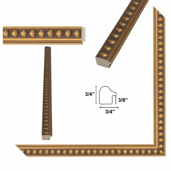 Slim Gold Leaf Beaded Picture Frame 12x12 frame {4}