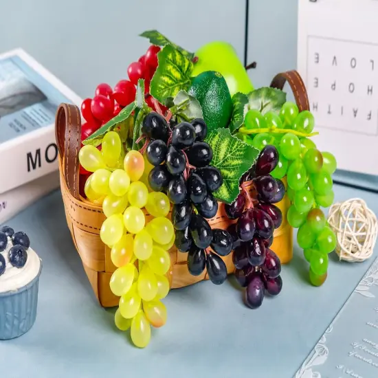 10 Bunches Fake Grapes - (5 Colors,2 Size) {5}