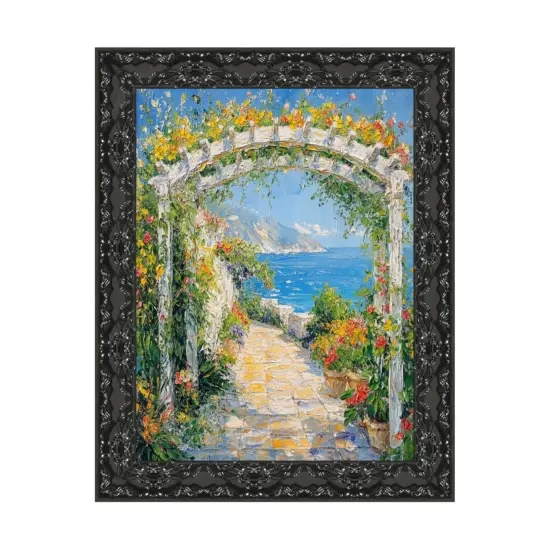 Piano Black Glossy Ornate Picture Frame 18x18 frame {1}