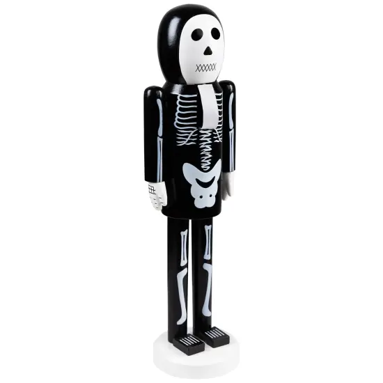 Northlight Skeleton Wooden Halloween Nutcracker - 14" - Black and White {4}