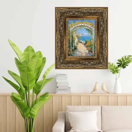 Wide Italian Baroque Antique Silver Picture Frame-5 inch Wide 8.5x11 frame {1}