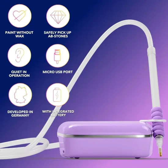 E-Painter for Diamond Painting - Pink - Wireless Pen with Vacuum Pump - Accessories for Setting AB Stones Without Wax - Diamond Painting Pen {2}