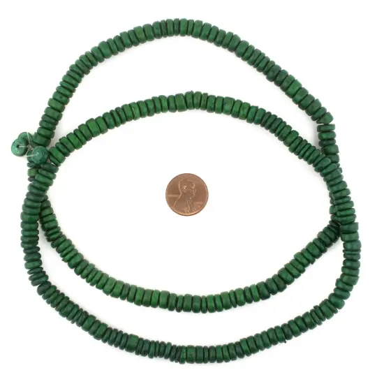 The Bead Chest Green Disk Coconut Shell Beads (8mm) {2}