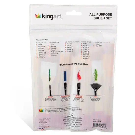 KINGART® Value Pack Brush Set 50 pc {6}