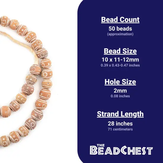 The Bead Chest Natural Terracotta Round Mali Clay Beads (12mm) {4}
