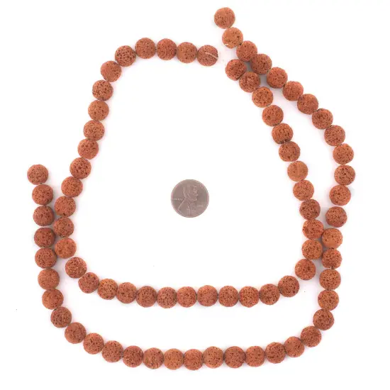 The Bead Chest Cinnamon Brown Volcanic Lava Beads (10mm) {2}