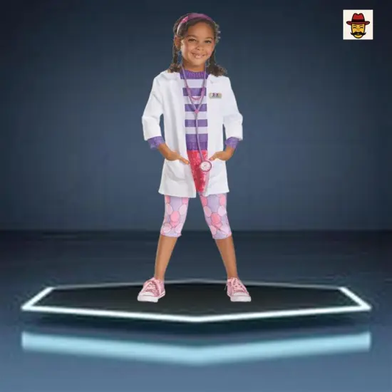 Girls Deluxe Doc McStuffins Costume Disney Doctor Outfit {1}