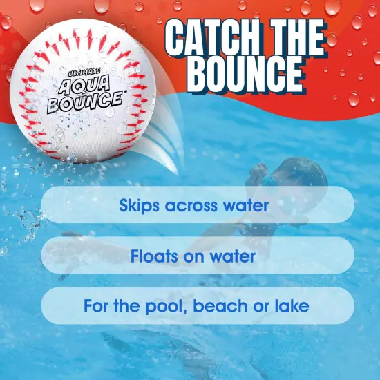 Ultimate Larger 3” Size Skip Balls (Baseball) Beach Pool Toys for Kids Ages 3-14 Years Old Boys Girls Summer Gifts for Teens Family Fun Water Games Adult Men Women Best Birthday Present {5}