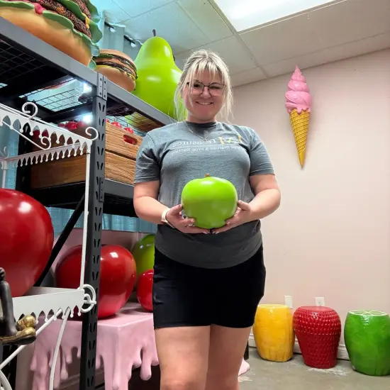 Mini Green Apple Over Sized Statue {3}