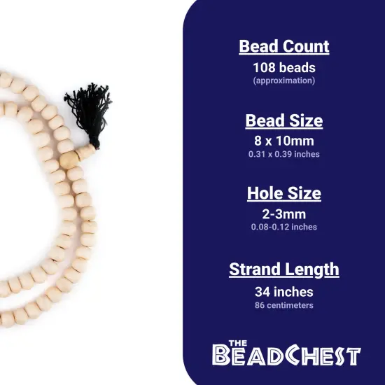 The Bead Chest Pastel Orange Bone Mala Beads 10mm Nepal Round Large Hole 34 Inch Strand {5}