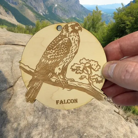 Ornament - Falcon Raw Wood {4}