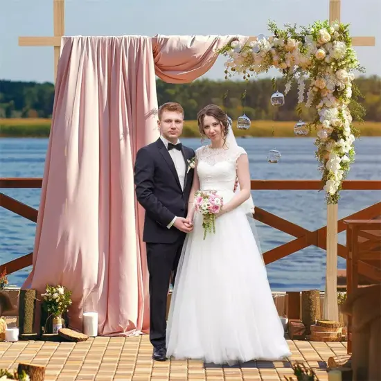 Heavy Duty Wooden Backdrop Stand Backdrop Stand For Event, Party, Wedding Decor {5}