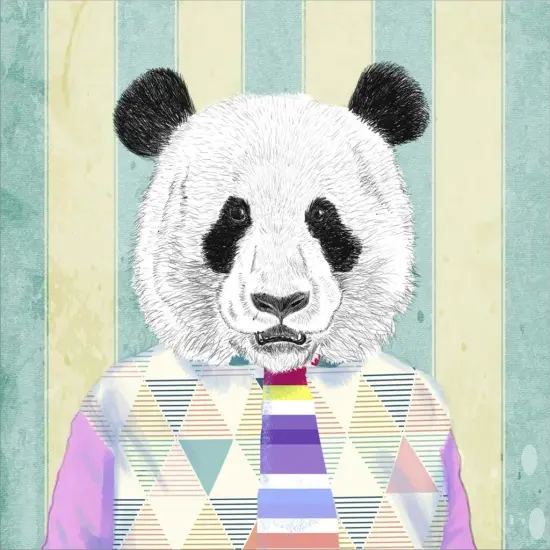 The Dude (detail) by Matt Spencer 12" x 12" Canvas Wall Art {2}