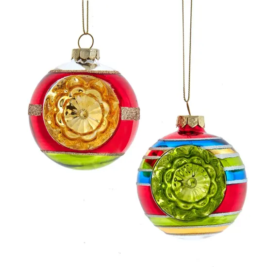 Vintage Tinsel Glass Christmas Ornament - Set of 4 {6}