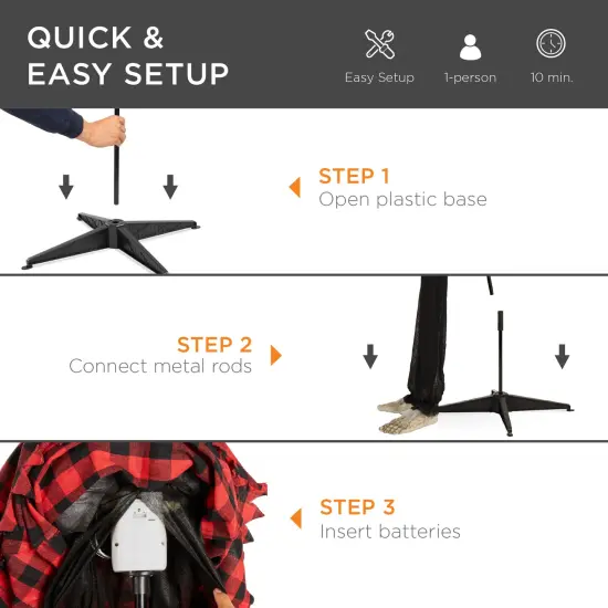 Best Choice Products 5ft Standing Werewolf, Howling Hudson Halloween Animatronic w/ Pre-Recorded Phrases, LED Eyes Gray/Red {7}