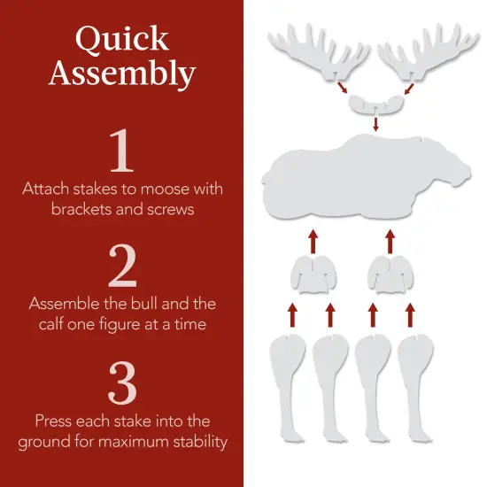 Best Choice Products 2-Piece 58in Moose Family Silhouette Set, Outdoor Christmas Yard Decor w/ Ground Stakes - White {5}
