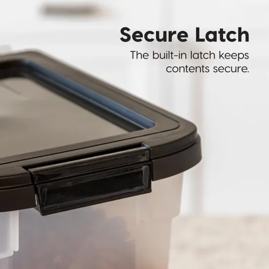 IRIS USA 10 Lbs / 12.75 Qt Airtight Dog Food Storage Container, Clear/Black {4}