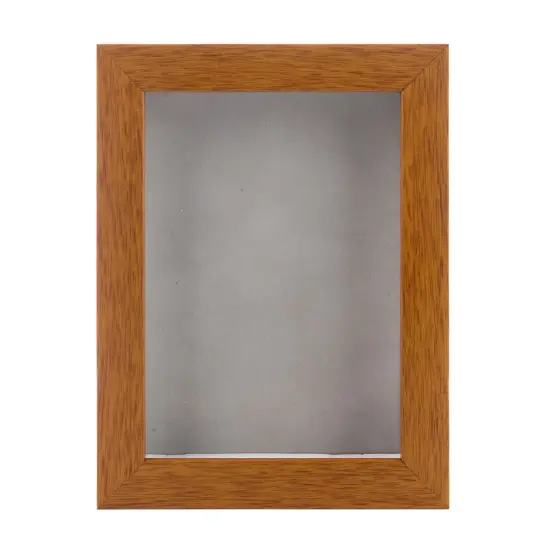 Warm Honey Brown Wood Shadow Box Frame with Acrylic Front - Light Brown Suede Backing, 30 Sizes {4}