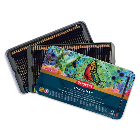 Derwent Inktense Pencils - Assorted Colors, Tin Box, Set of 72 {2}